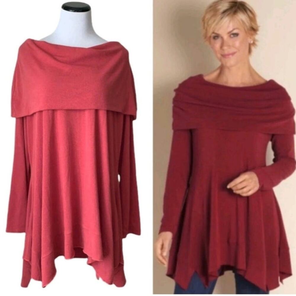 Eaze Wear by Anthony Tunic Size 3X Pullover Boho Knit Top Bell Long Sleeve NWT